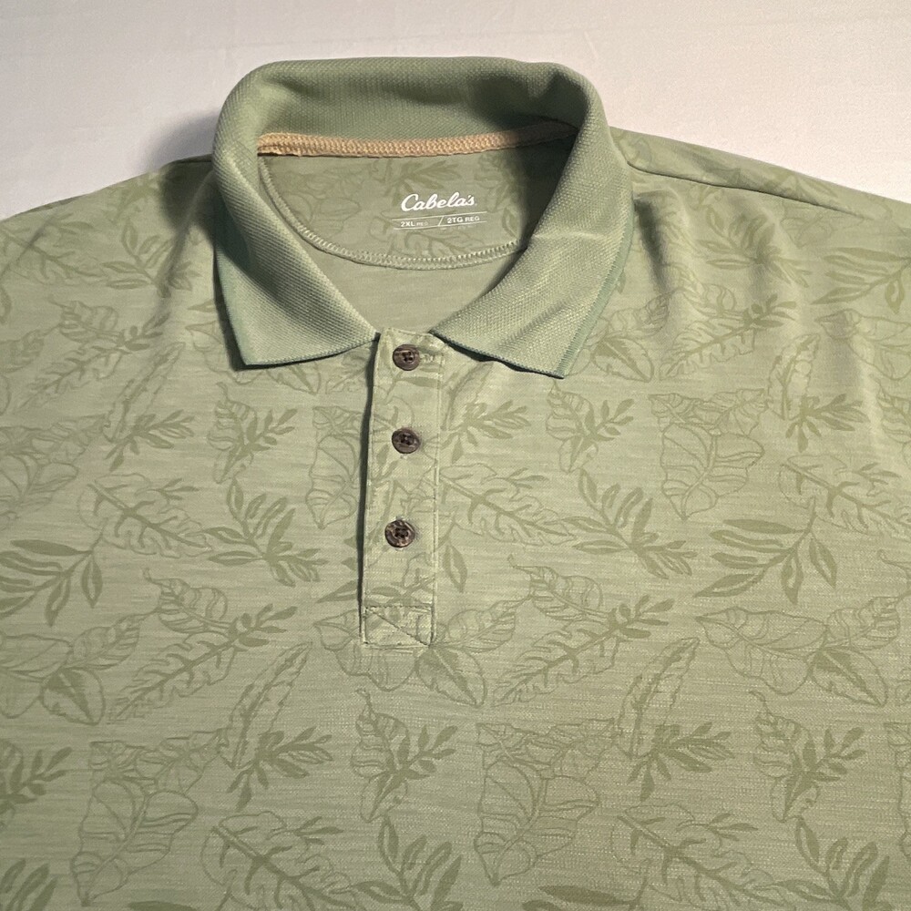 Cabela's Men's 2XL Big & Tall Tropical Floral Polo Shirt SS Modal